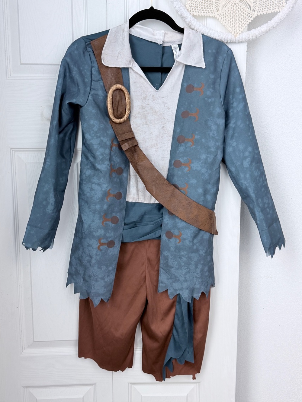 Kids Pirate Costume - Blue and Brown size 12T